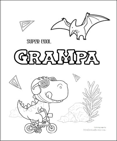 Super-cool Grandpa coloring page