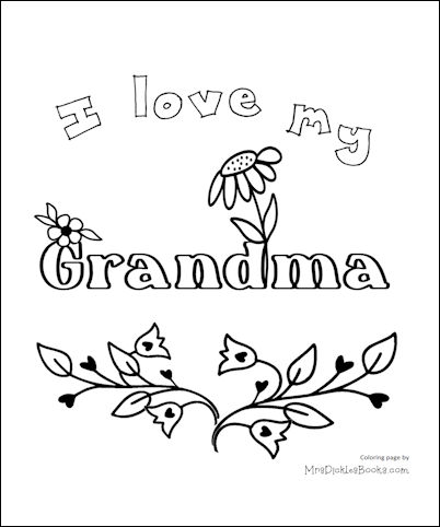 &quot;I love my Grandma&quot; coloring page