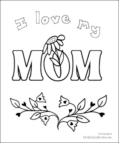 &quot;I love my Mom&quot; coloring page