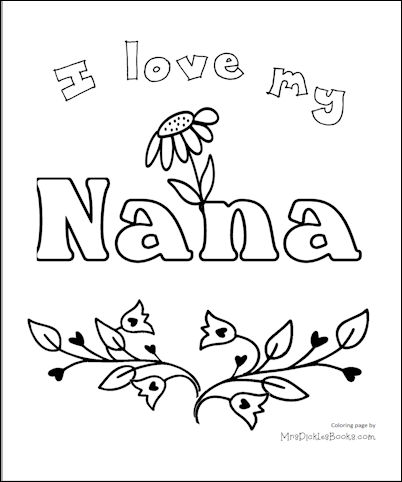 I love my Nana coloring page
